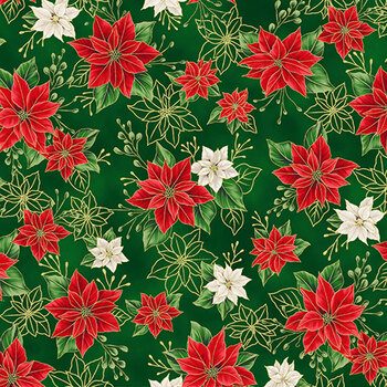 Blooming Holidays X7788-60G-Hunter-Gold  by Hoffman Fabrics