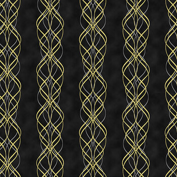 Blooming Holidays X7792-4G-Black-Gold  by Hoffman Fabrics