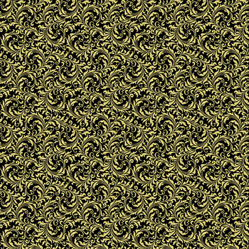 Blooming Holidays X7790-4G-Black-Gold  by Hoffman Fabrics