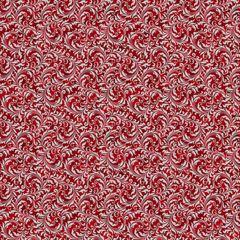 Blooming Holidays X7790-10S-Crimson-Silver  by Hoffman Fabrics