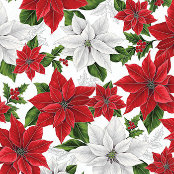 Blooming Holidays X7787-176S-Ice-Silver  by Hoffman Fabrics