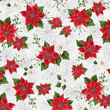 Blooming Holidays X7788-176S-Ice-Silver  by Hoffman Fabrics