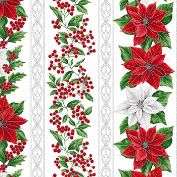 Blooming Holidays X7789-176S-Ice-Silver  by Hoffman Fabrics