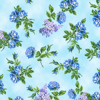 Hydrangea Grace 2291-63 Sky by Robert Kaufman Fabrics