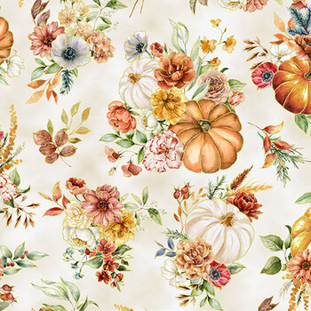 Harvest Bouquet X5542-20-Natural  by Hoffman Fabrics