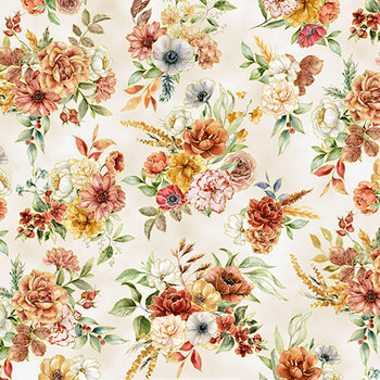 Harvest Bouquet X5543-20-Natural  by Hoffman Fabrics