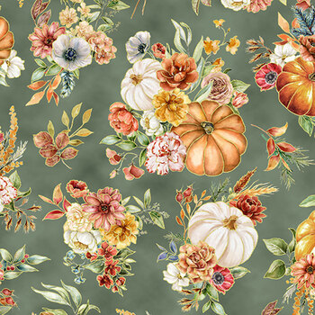 Harvest Bouquet X5542-410-Earl-Grey  by Hoffman Fabrics