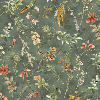 Harvest Bouquet X5544-410-Earl-Grey  by Hoffman Fabrics