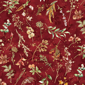 Harvest Bouquet X5544-195-Maroon  by Hoffman Fabrics