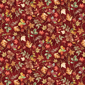 Harvest Bouquet X5545-195-Maroon  by Hoffman Fabrics