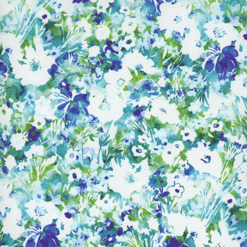 Bella Blossoms 23079-213 Teal by Studio RK for Robert Kaufman Fabrics