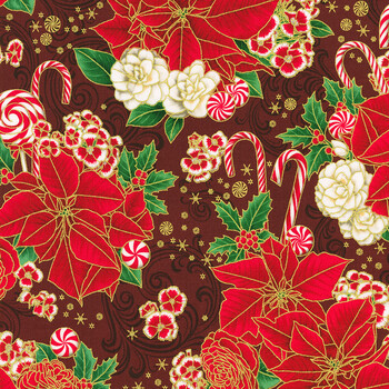 Holiday Flourish - Peppermint Twist 22945-113 Cranberry by Studio RK for Robert Kaufman Fabrics