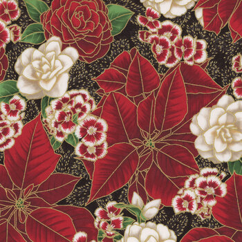 Holiday Flourish - Peppermint Twist 22946-2 Black by Studio RK for Robert Kaufman Fabrics