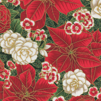 Holiday Flourish - Peppermint Twist 22946-274 Pine by Studio RK for Robert Kaufman Fabrics