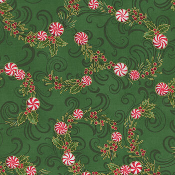 Holiday Flourish - Peppermint Twist 22947-274 Pine by Studio RK for Robert Kaufman Fabrics