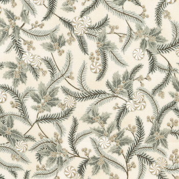 Holiday Flourish - Peppermint Twist 22948-14 Natural by Studio RK for Robert Kaufman Fabrics