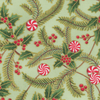 Holiday Flourish - Peppermint Twist 22948-34 Sage by Studio RK for Robert Kaufman Fabrics