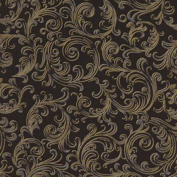 Holiday Flourish - Peppermint Twist 22949-2 Black by Studio RK for Robert Kaufman Fabrics