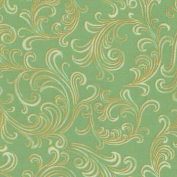 Holiday Flourish - Peppermint Twist 22949-34 Sage by Studio RK for Robert Kaufman Fabrics