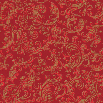 Holiday Flourish - Peppermint Twist 22949-91 Crimson by Studio RK for Robert Kaufman Fabrics