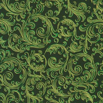 Holiday Flourish - Peppermint Twist 22949-274 Pine by Studio RK for Robert Kaufman Fabrics