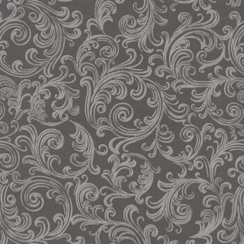 Holiday Flourish - Peppermint Twist 22949-305 Graphite by Studio RK for Robert Kaufman Fabrics