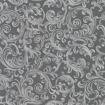 Holiday Flourish - Peppermint Twist 22949-305 Graphite by Studio RK for Robert Kaufman Fabrics