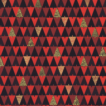 Holiday Flourish - Peppermint Twist 22951-113 Cranberry by Studio RK for Robert Kaufman Fabrics