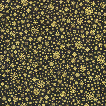 Holiday Flourish - Peppermint Twist 22953-2 Black by Studio RK for Robert Kaufman Fabrics