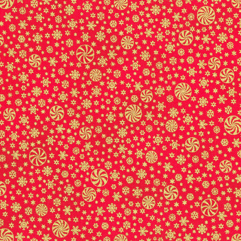 Holiday Flourish - Peppermint Twist 22953-93 Scarlet by Studio RK for Robert Kaufman Fabrics