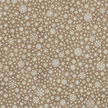 Holiday Flourish - Peppermint Twist 22953-160 Taupe by Studio RK for Robert Kaufman Fabrics