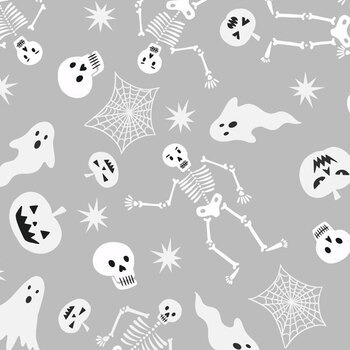 Witchy Woods LEIA885A Spooky Friends Grey by Lewis & Irene