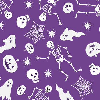 Witchy Woods LEIA885B Spooky Friends Purple by Lewis & Irene