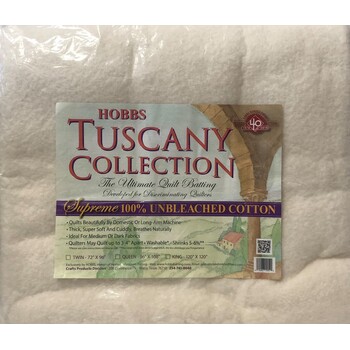 Tuscany Supreme 100% Natural Cotton Batting Queen 96in x 108in