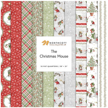 The Christmas Mouse Flannel  10 FQ Set by Sarah Summers for Northcott Fabrics