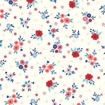 Star-Spangled Beauty MAS10841-E Soft White by Kimberbell for Maywood Studio