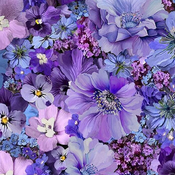 Garden Delight FLEUR-CD3502 Purple by Timeless Treasures Fabrics