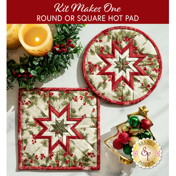  Folded Star Hot Pad Kit - A Christmas Carol - Round OR Square - Cream