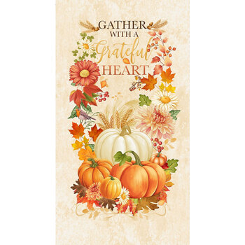 Gather With A Grateful Heart CD3510-CREAM Panel by Timeless Treasures Fabrics