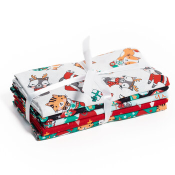 It's a Cats Christmas 5 FQ Set by Fabric Palette