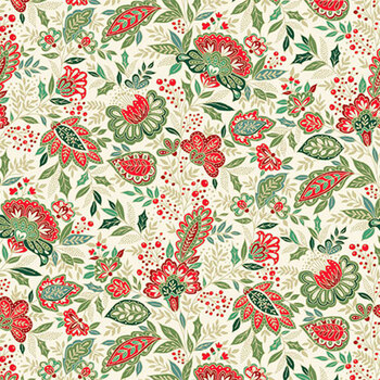 Good Tidings MU-104-Q Cream by Makower UK for Andover Fabrics