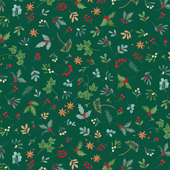 Good Tidings MU-105-G Green by Makower UK for Andover Fabrics