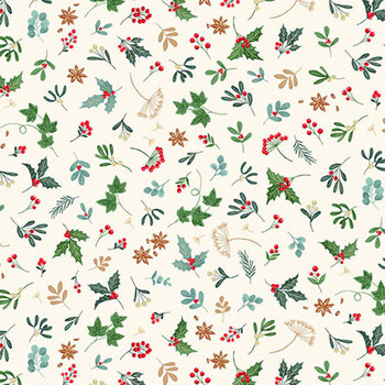 Good Tidings MU-105-Q Cream by Makower UK for Andover Fabrics