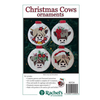  Christmas Cows Ornaments Kit - Makes 4 Ornaments