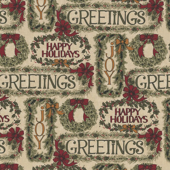 A Vintage Christmas 9780-11 Tan by Kansas Troubles Quilters for Moda Fabrics