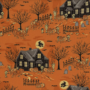 Home Sweet Haunt 20912-14 Pumpkin by Stacy Iest Hsu for Moda Fabrics