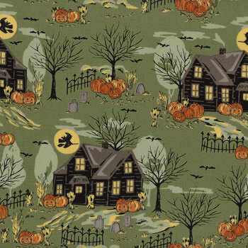 Home Sweet Haunt 20912-15 Moss by Stacy Iest Hsu for Moda Fabrics