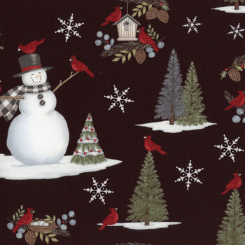 Winter Friends 56130-18 Charcoal Black by Deb Strain for Moda Fabrics