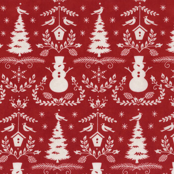 Winter Friends 56133-17 Berry Red by Deb Strain for Moda Fabrics