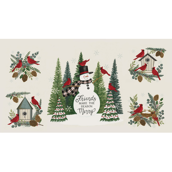 Winter Friends 56139-11 Panel Snowy White by Deb Strain for Moda Fabrics